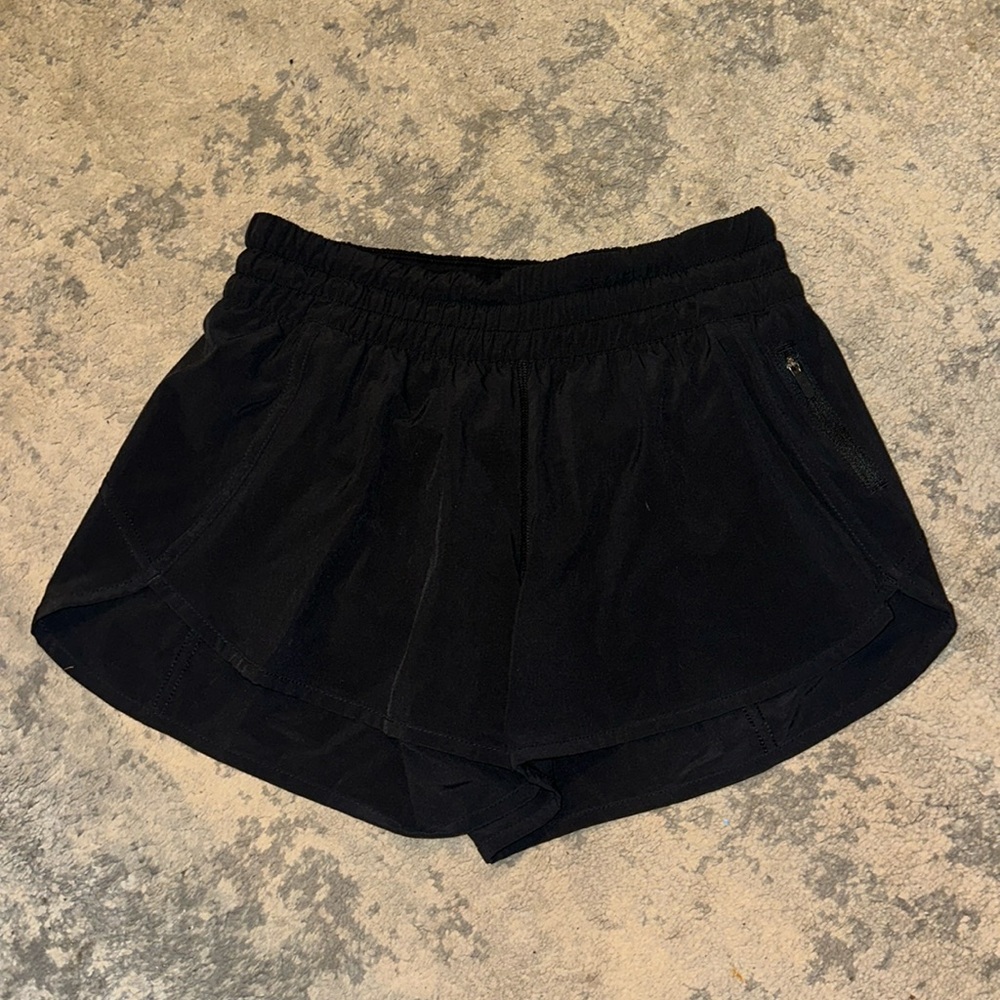 Lululemon black low-rise tracker shorts 4inch size 8